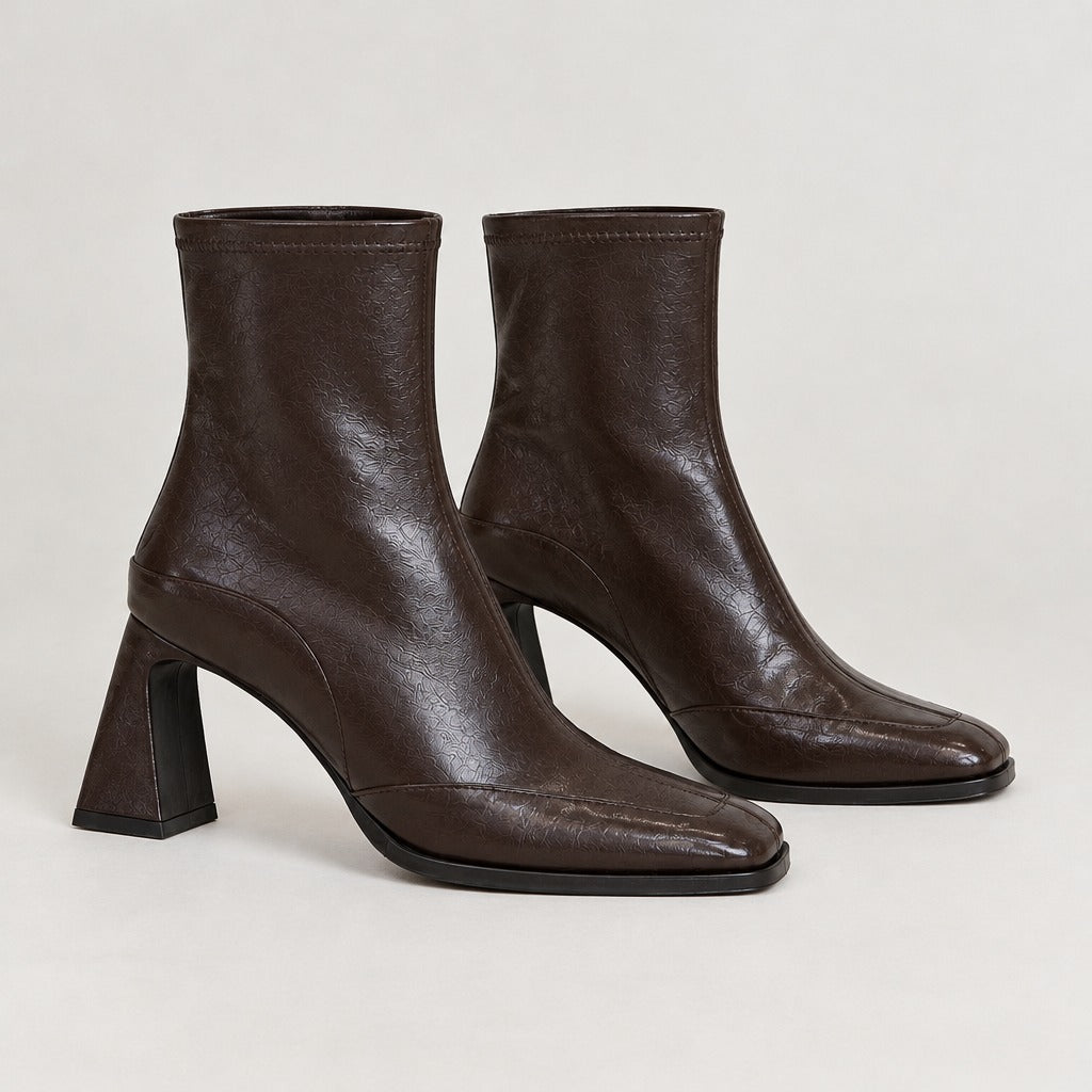 Eulalie Square Toe Ankle Boots - Lead Product Detail