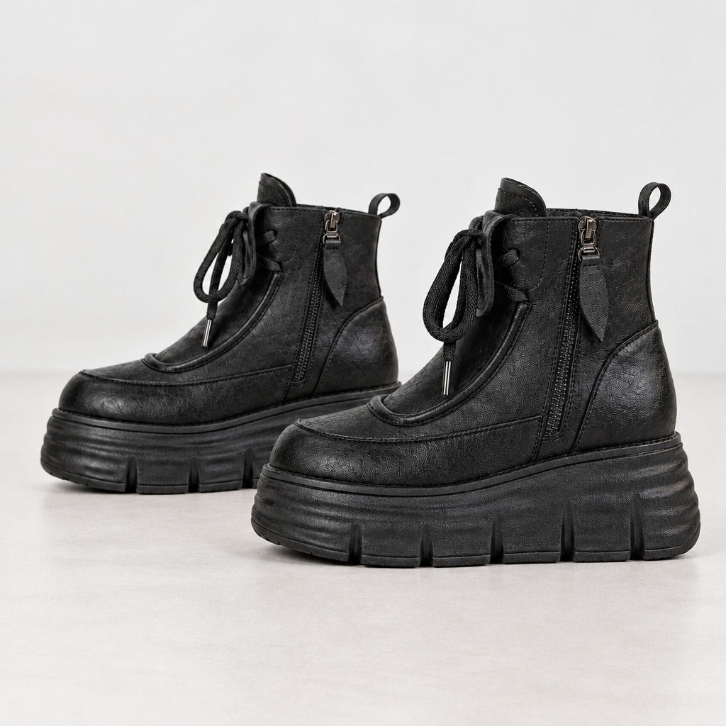 Ffion Platform Ankle Boots - Lead Product Detail