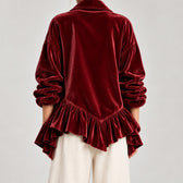 Fredrika Velvet Ruffle Jacket - Lead Product Detail