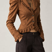 Greetje Ruffle Cropped Jacket - Lead Product Detail