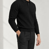 Broddi Ribbed Polo Sweater - Lead Product Detail