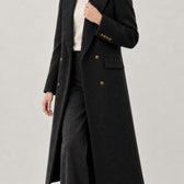 Harpa Double Breasted Coat - Lead Product Detail