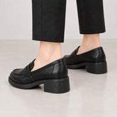 Heidrun Block Heel Loafers - Lead Product Detail
