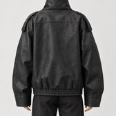 Ingelin Oversized Biker Jacket - Lead Product Detail