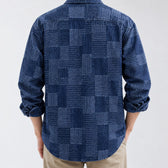 Dagfinn Patchwork Denim Overshirt - Lead Product Detail