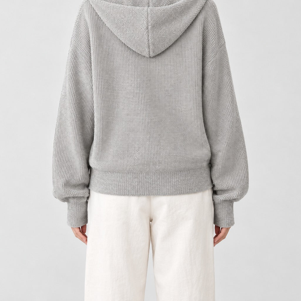 Jeanet Wool Zip Sweater - Lead Product Detail