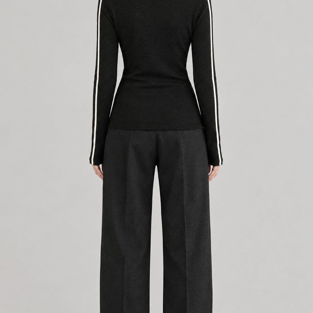 Katrien Contrast Turtleneck Top - Lead Product Detail