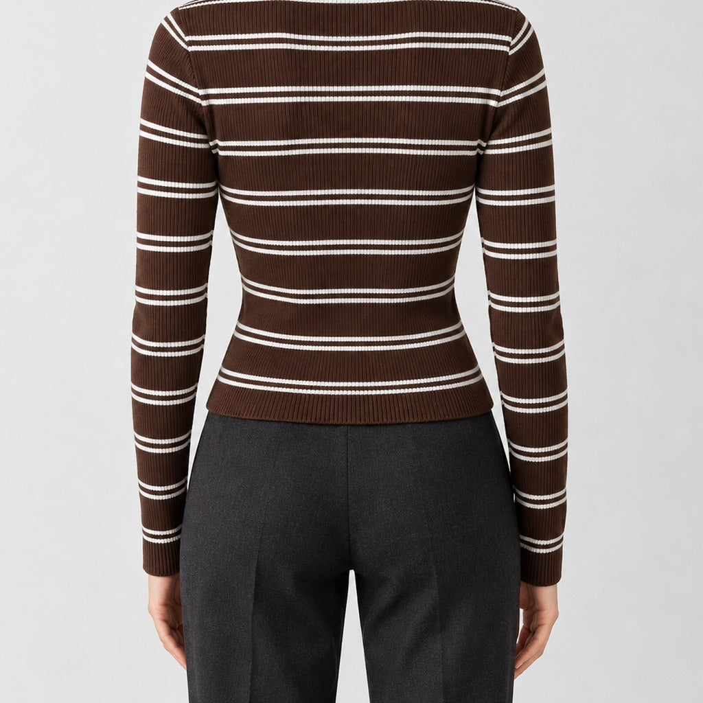 Meike Striped Knit Top - Lead Product Detail