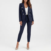 Odette Woven Two-Piece Set - Navy Blue