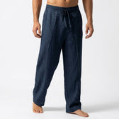 Silvio Linen Drawstring Pants - Navy