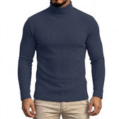 Sylvain Ribbed Knit Turtleneck - Navy