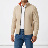 Javier Zip Knit Jacket - Beige