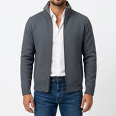 Javier Zip Knit Jacket - Dark Grey