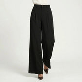 Sabine Pleated Wide Leg Trousers - Black