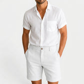 Quentin Tailored Linen Shorts - White