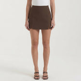 Lisette Tailored Mini Skirt - Brown