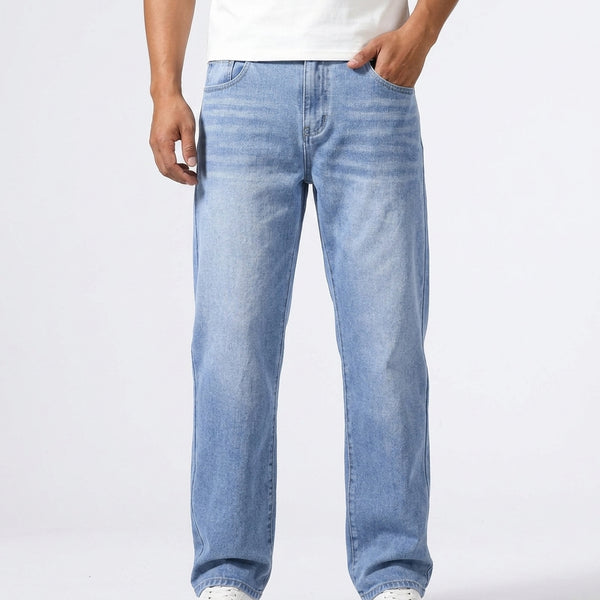 Gaetano Relaxed Denim Jeans - Light Blue