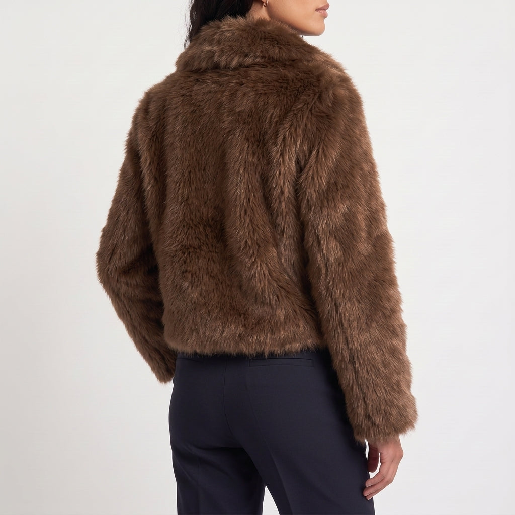 Iona Cropped Faux Fur Jacket