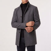 Callum Wool Blend Coat - Charcoal