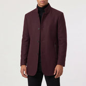 Callum Wool Blend Coat - Burgundy