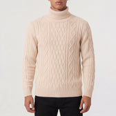 Digby Wool Blend Cable Turtleneck - Cream