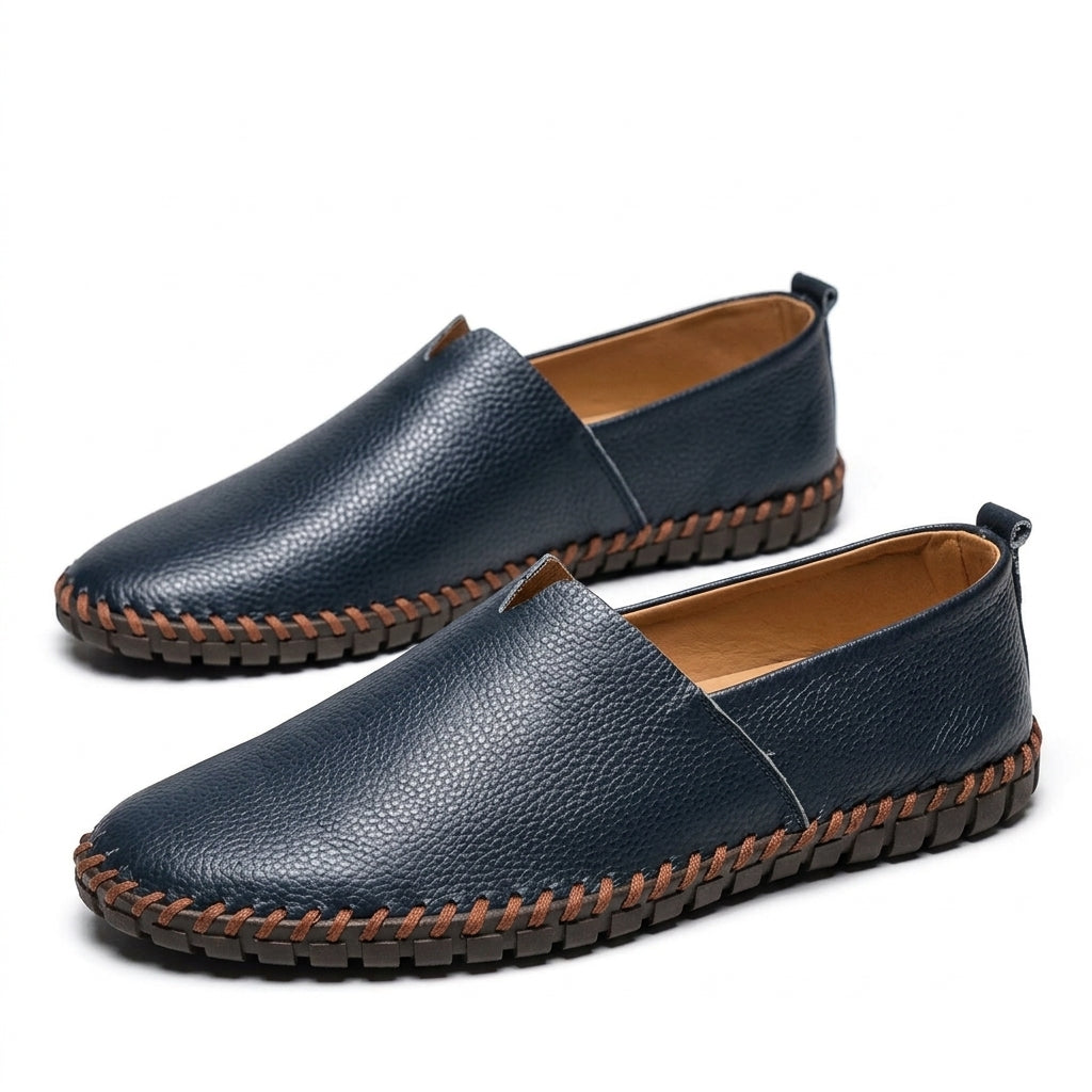 Hamish Leather Loafers - Navy