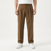 Lachlan Relaxed Pleated Trousers - Brown