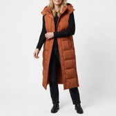 Vanessa Longline Puffer Vest - Orange