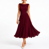 Brigitte Cowl Neck Dress - Red