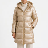 Helga Metallic Puffer Coat - Champagne