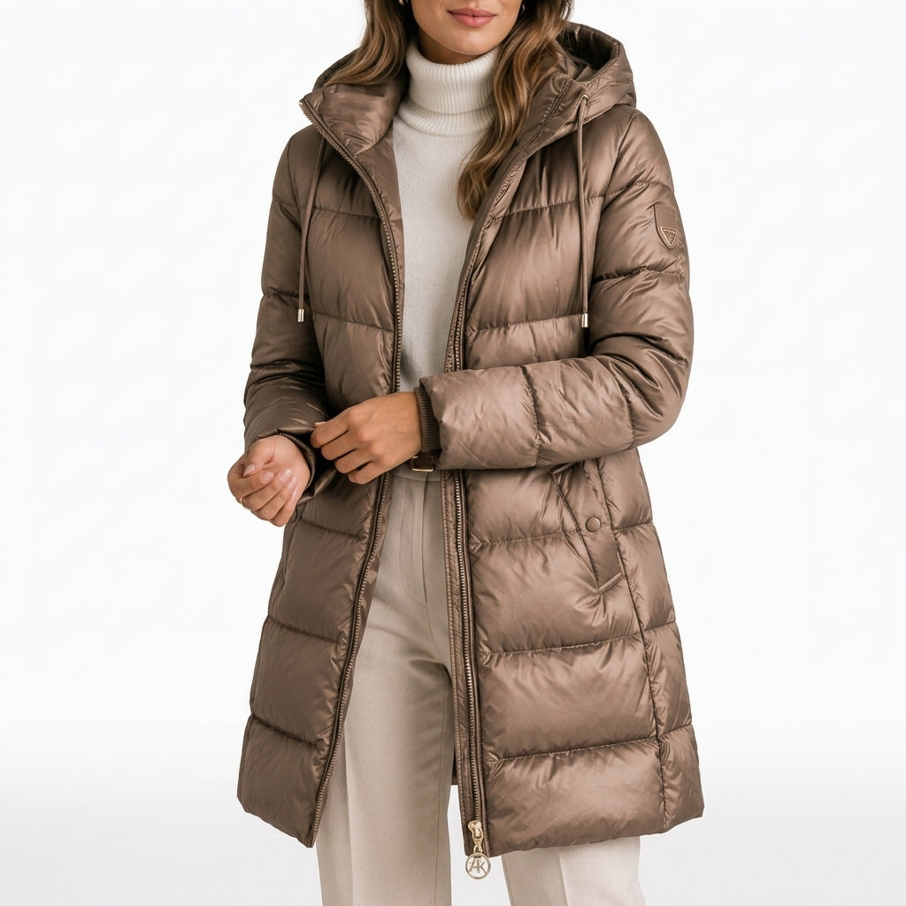 Helga Metallic Puffer Coat - Bronze