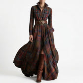 Britta Tartan Shirt Dress - Brown Tartan