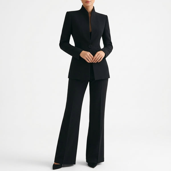 Signe Stand Collar Suit - Black