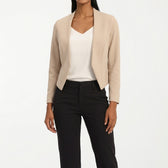 Ada Collarless Blazer - Beige