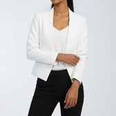 Ada Collarless Blazer - White
