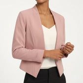 Ada Collarless Blazer - Pink Blush