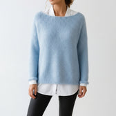 Maja Brushed Sweater - Light Blue