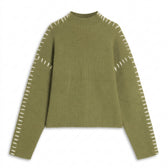 Hedda Whipstitch Sweater - Olive Green