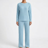 Pia Ribbed Lounge Set - Light Blue