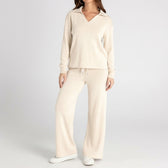 Elsa Collared Lounge Set - Cream