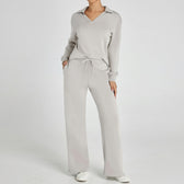 Elsa Collared Lounge Set - Grey