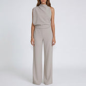 Sigrid Mock Neck Jumpsuit - Grey