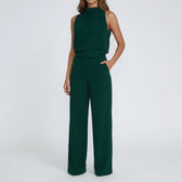 Sigrid Mock Neck Jumpsuit - Green