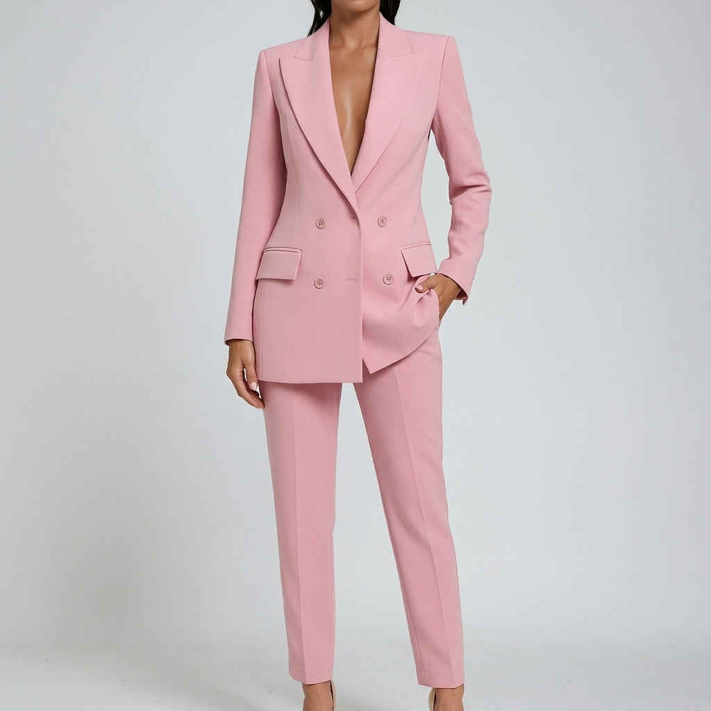 Astrid Double Breasted Suit - Pink