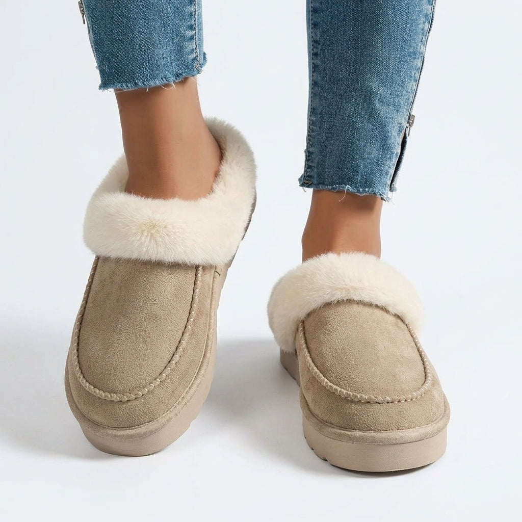 Elin Faux Shearling Slippers - Sand