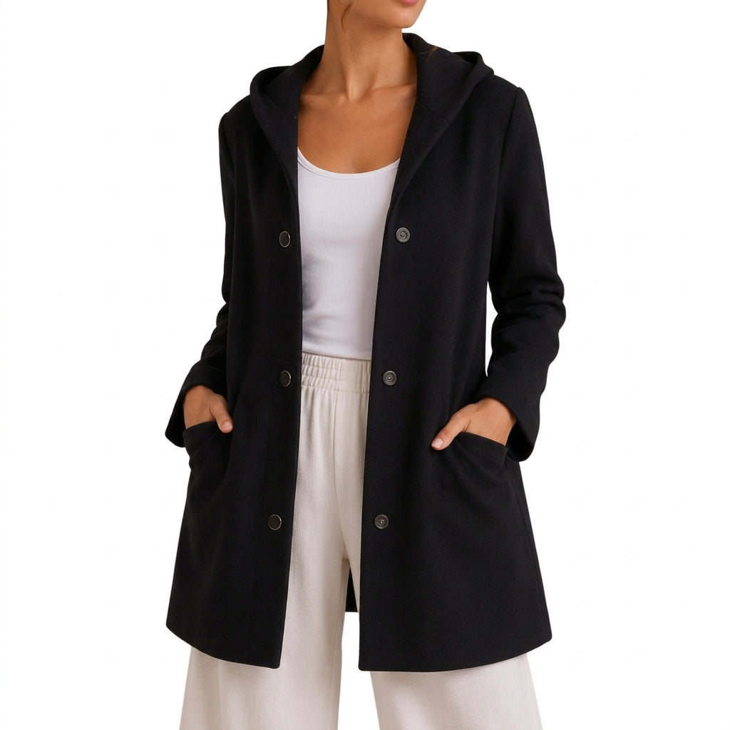 Birgit Hooded Coat - Black