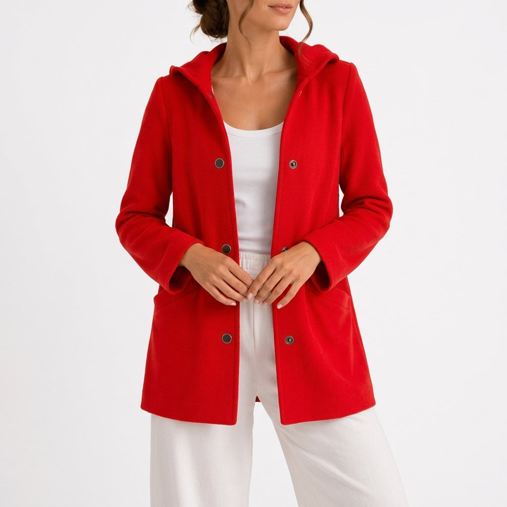 Birgit Hooded Coat - Red