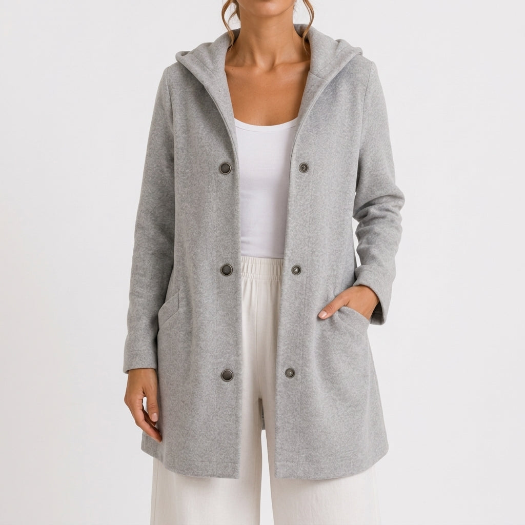 Birgit Hooded Coat - Grey