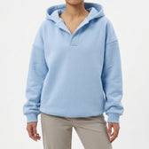 Malin Notch Neck Hoodie - Blue