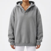 Malin Notch Neck Hoodie - Grey